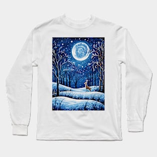 Moonlit Reverie: The Hare's Serenity Long Sleeve T-Shirt